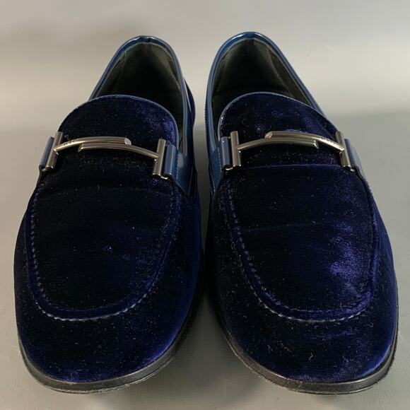 TOD\'S Size 8.5 Blue Royal Blue Velvet Moccasin Loafers main image 5